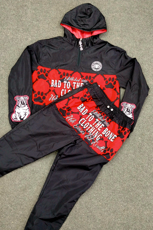 O.G 'BTTB CLOTHING N.E.J.R' Embroidered Quater Zip Windbreaker Set